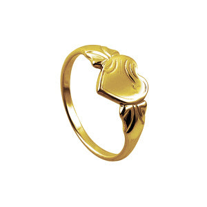 9ct Yellow Gold Single Heart Signet Ring