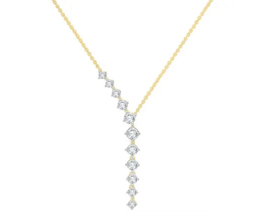 9CT Yellow Gold Lab Grown Diamond Necklet