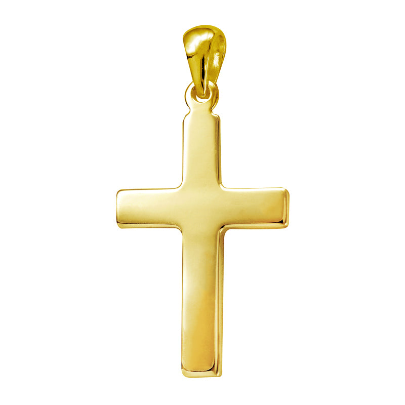 Solid Large Flat Plain Cross Pendant