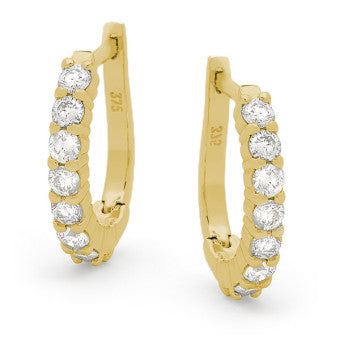 9ct Yellow Gold Lab Grown Diamonds Huggies D2 VS