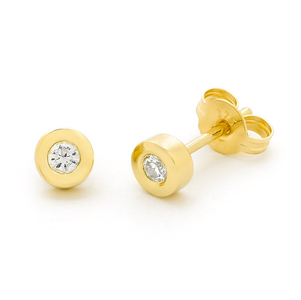 9ct Yellow Gold Diamond Studs