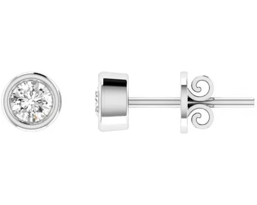 9CT White Gold Diamond Bezel Set Studs