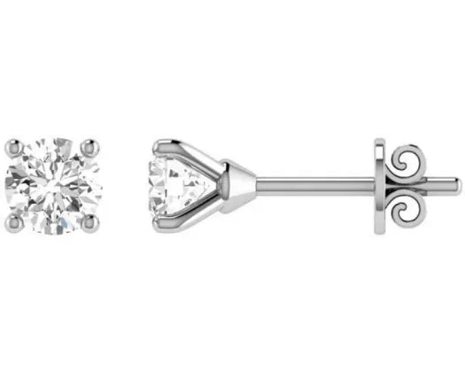 9CT White Gold Diamond 4 Claw Studs