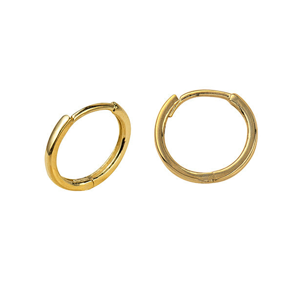 9ct Yellow Gold Plain Huggies Sleeper Style