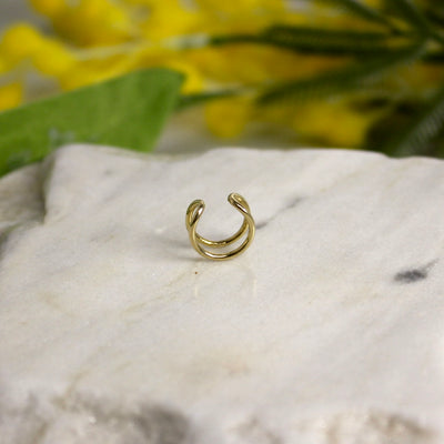 9ct Yellow Gold Double Bar Ear Cuff