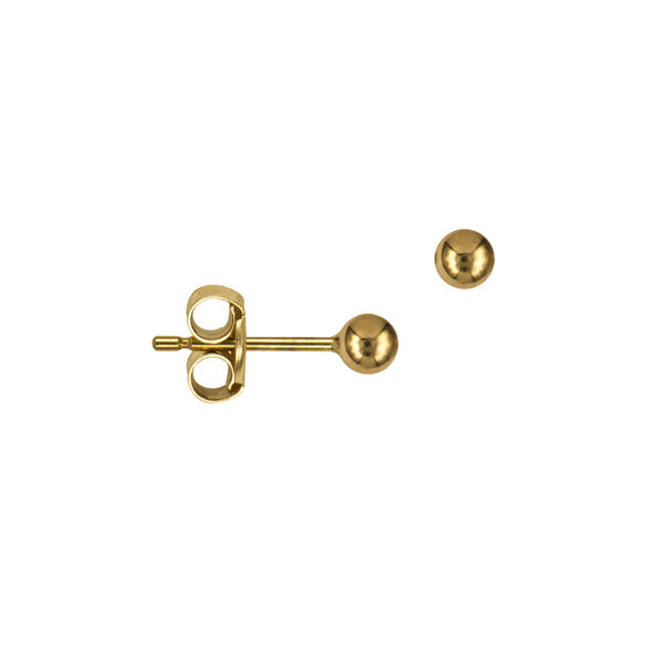 9ct Yellow Gold 3mm Ball Earring Studs