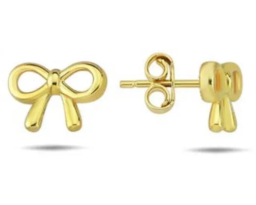 9CT Yellow Gold Bow Stud Earrings