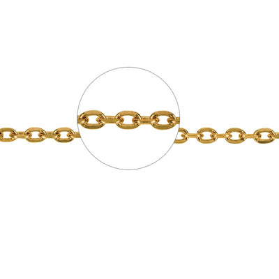 18ct Yellow Gold Diamond Cut Cable Link Chain