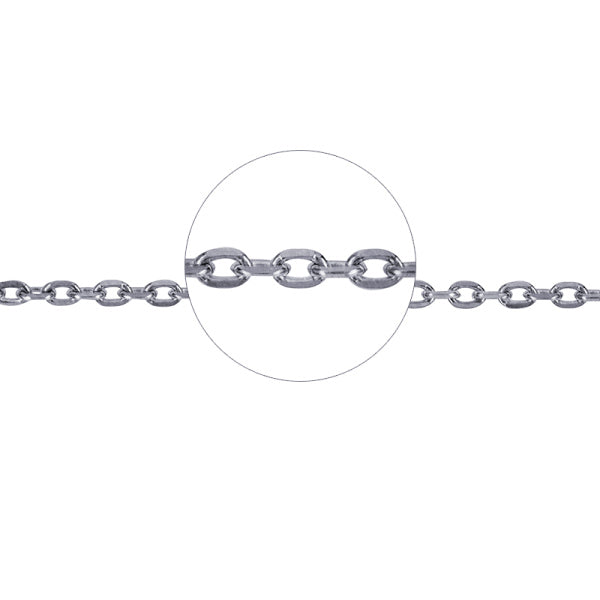 9ct White Gold Diamond Cut Cable Link Chain