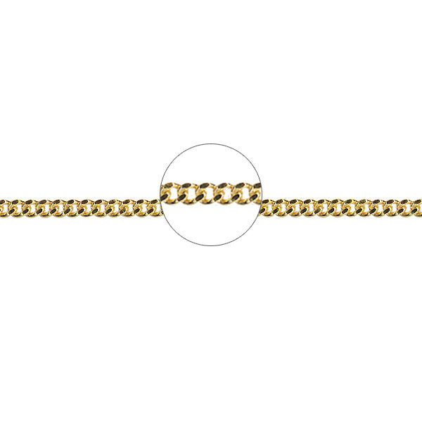 9ct Yellow Gold Diamond Cut Curb Chain