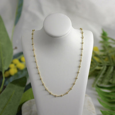 9ct Yellow Gold Diamond Cut Ball Beads Necklace