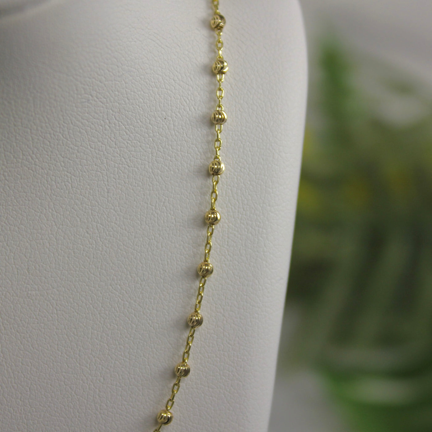 9ct Yellow Gold Diamond Cut Ball Beads Necklace