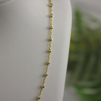 9ct Yellow Gold Diamond Cut Ball Beads Necklace