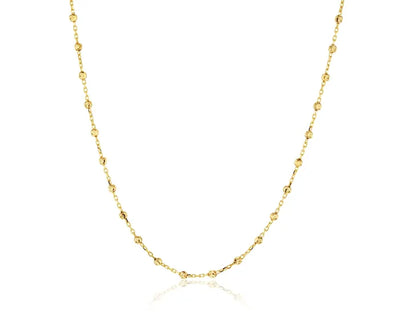 9ct Yellow Gold Diamond Cut Ball Beads Necklace