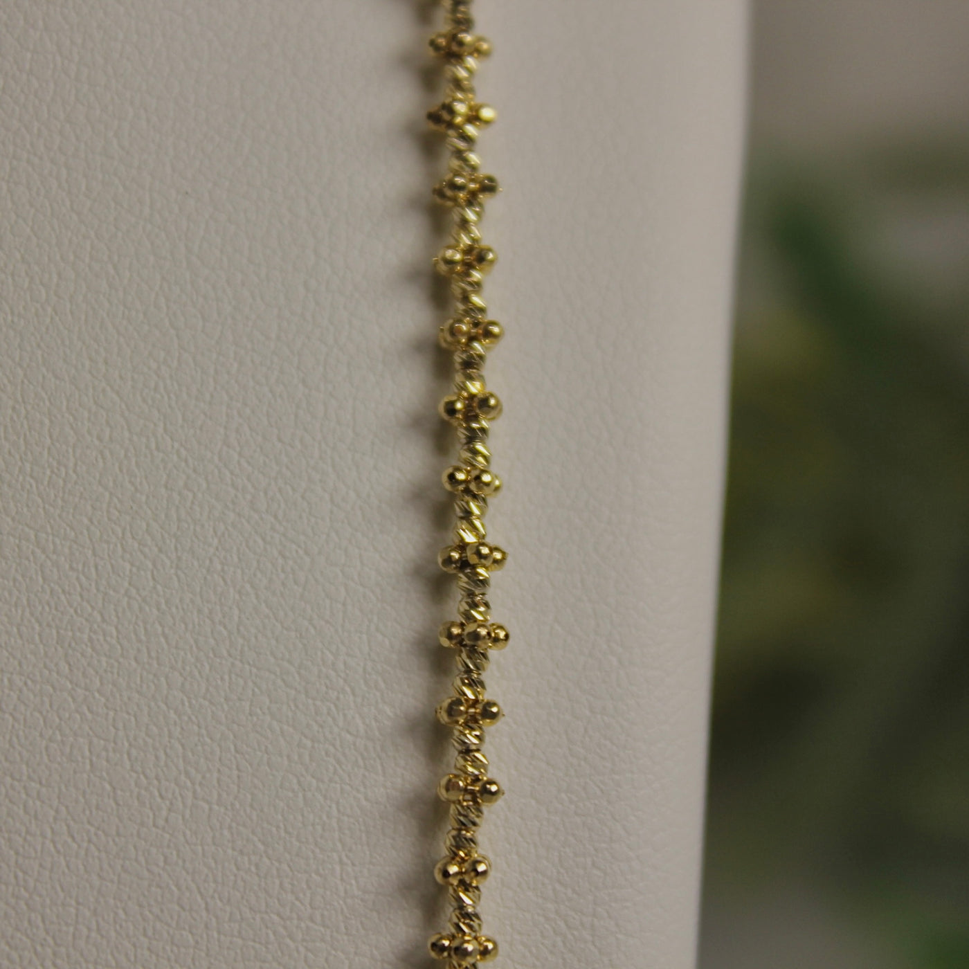 9ct Yellow Gold Fancy Diamond Cut Beads Necklace