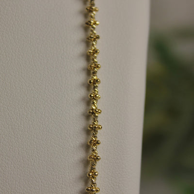 9ct Yellow Gold Fancy Diamond Cut Beads Necklace