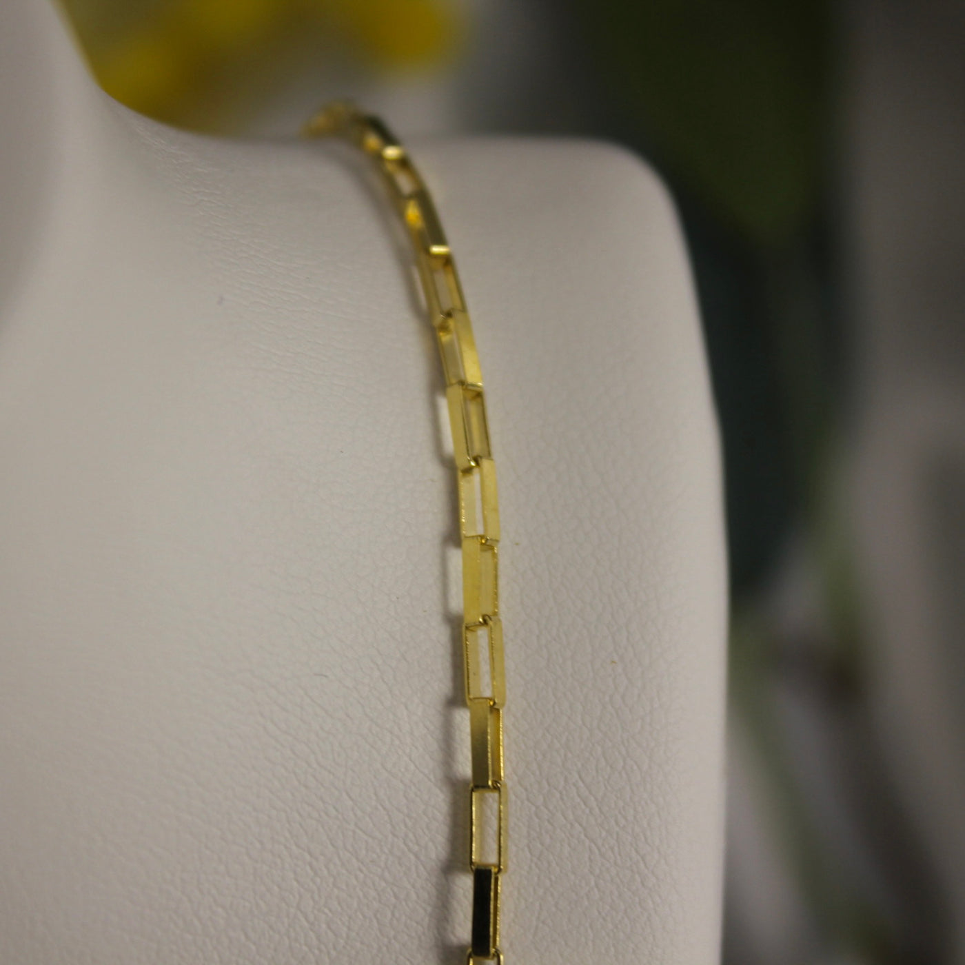 9ct Yellow Gold Solid 1.9mm Long Box Paperclip Necklace
