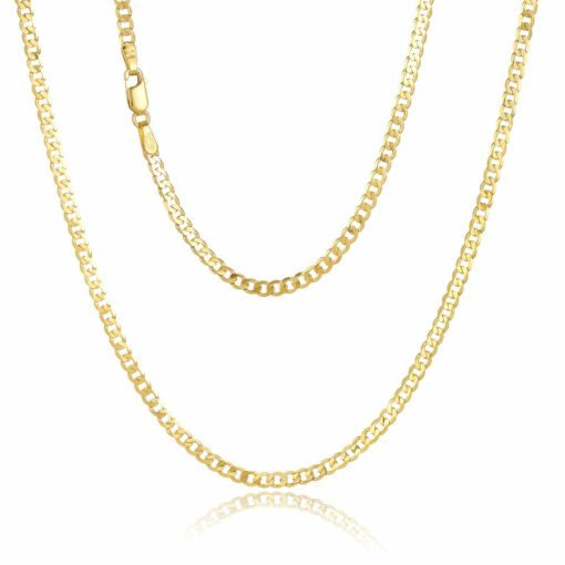 9ct Yellow Gold Grumetta Rada 3.15mm Open 6 Sided Curb Chain 55cm