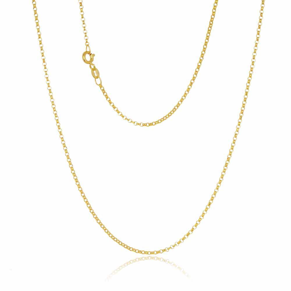 9CT Yellow Gold Vicolo 1.55m Half Flat Round Forzatina Cable Chain 45cm