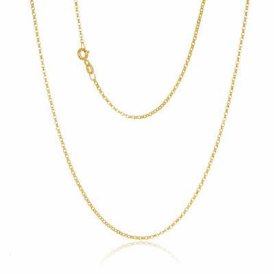 9CT Yellow Gold Vicolo 1.55m Half Flat Round Forzatina Cable Chain 45cm