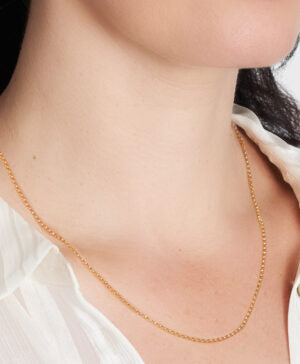 9CT Yellow Gold Vicolo 1.55m Half Flat Round Forzatina Cable Chain 45cm