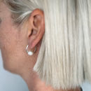 Freya 8mm Oval Freshwater Pearl Hoops