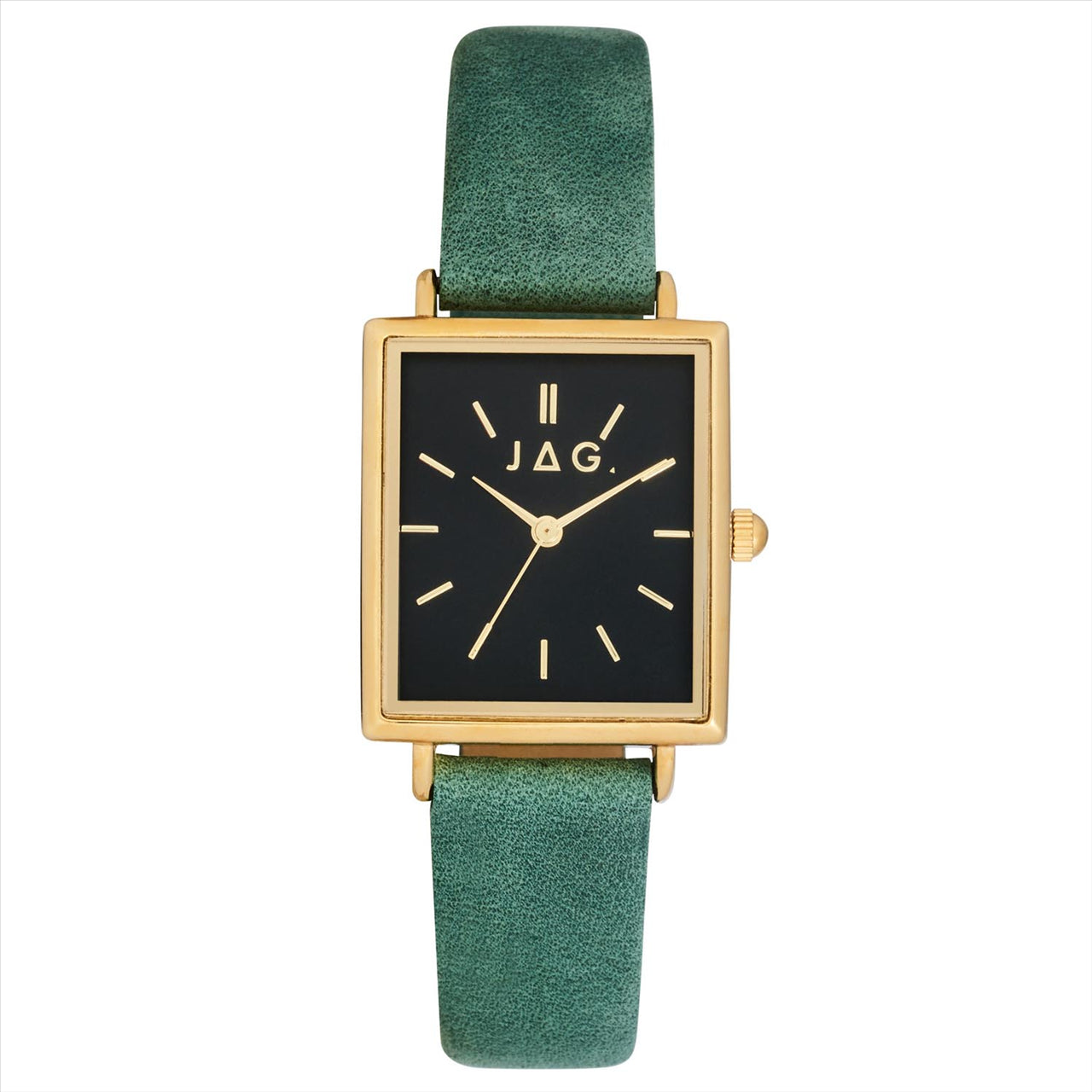Jag Airlie Black Dial Gold Case 24X27mm Green Strap