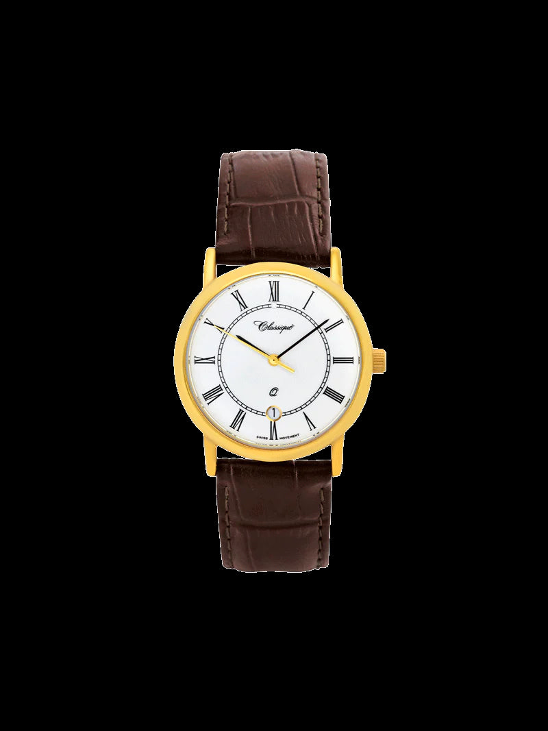 Skylar Swiss Quartz Brown Leather Strap Watch