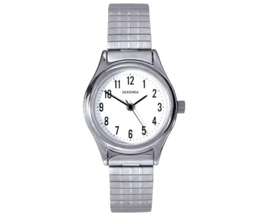 Sekonda Watch Silver Face/White Dial Stretch Band 26mm