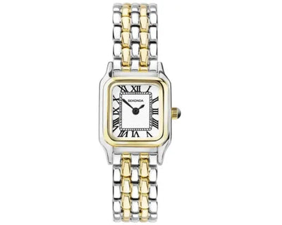 Monica Watch Wht Dial/Gld/Sil Case Bracelet