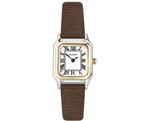 Watch White Dial/Two-tone Face Leather Strap