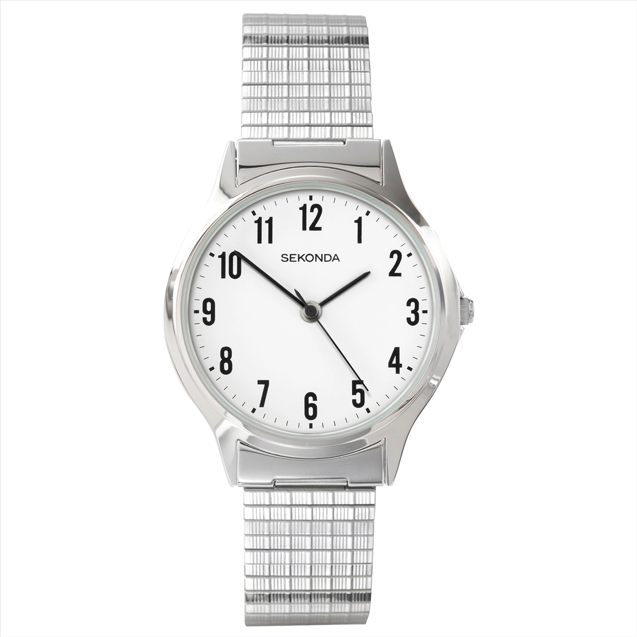 Sekonda Watch White Face with Silver Stretch Band 36mm