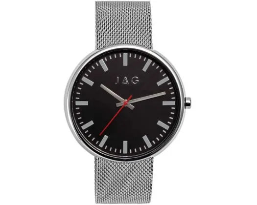 Jag Glebe Black Dial Silver Case 42mm Mesh