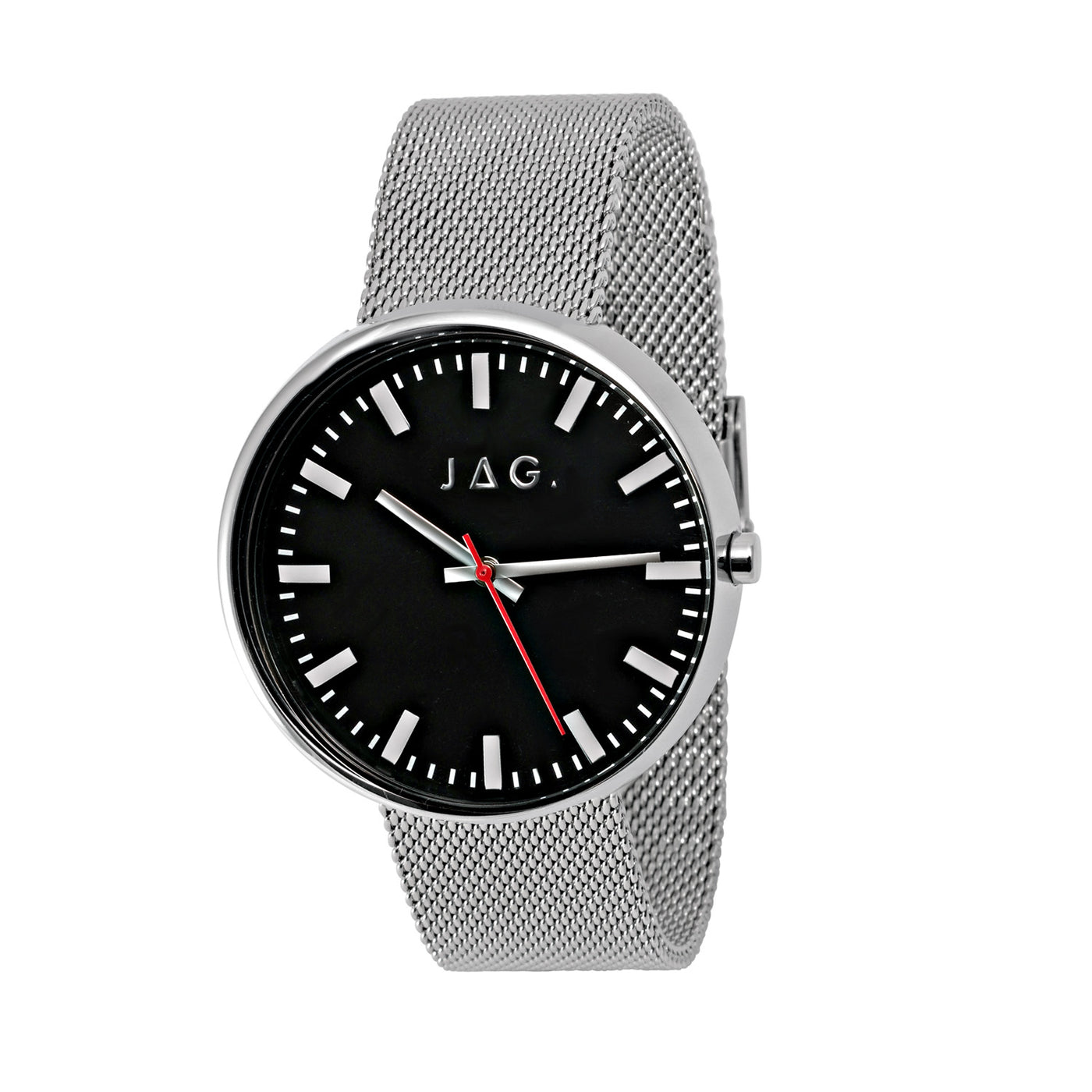Jag Glebe Black Dial Silver Case 42mm Mesh
