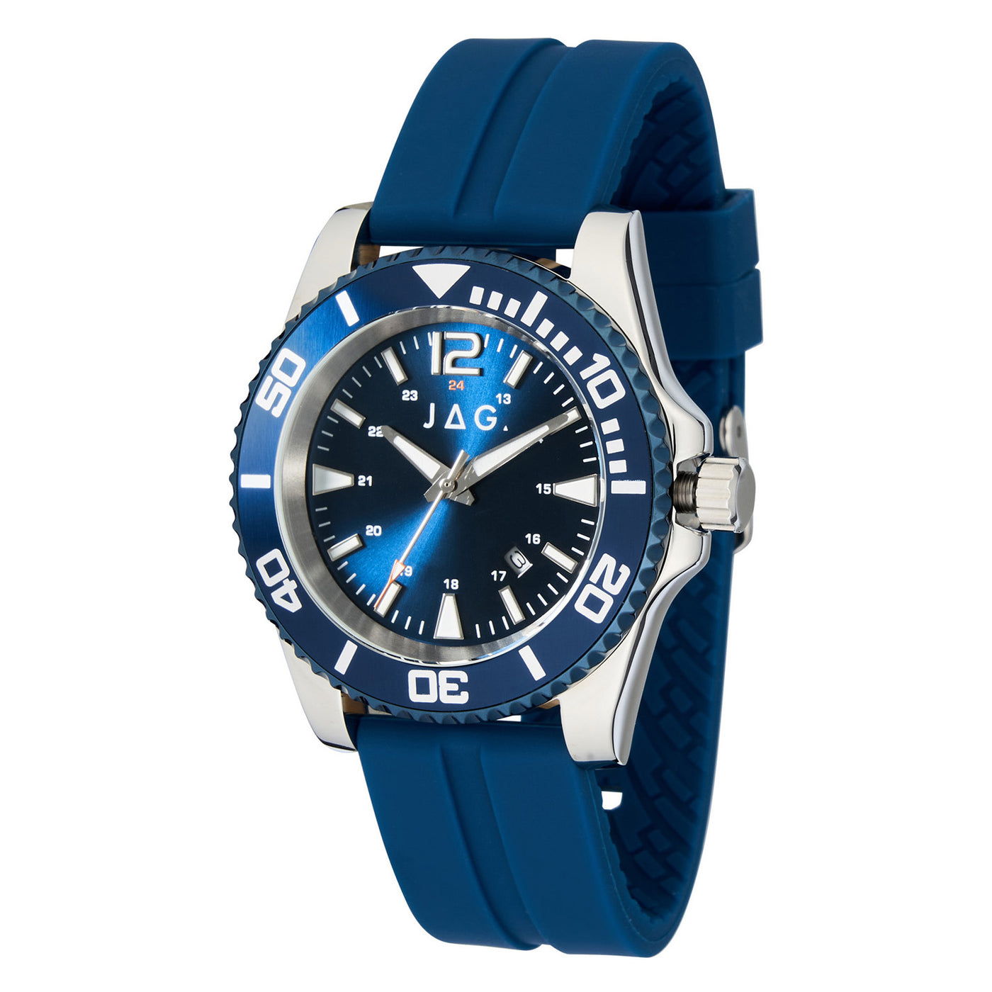Jag Newport Blue Dial & Case 44mm Blue Silicone Strap