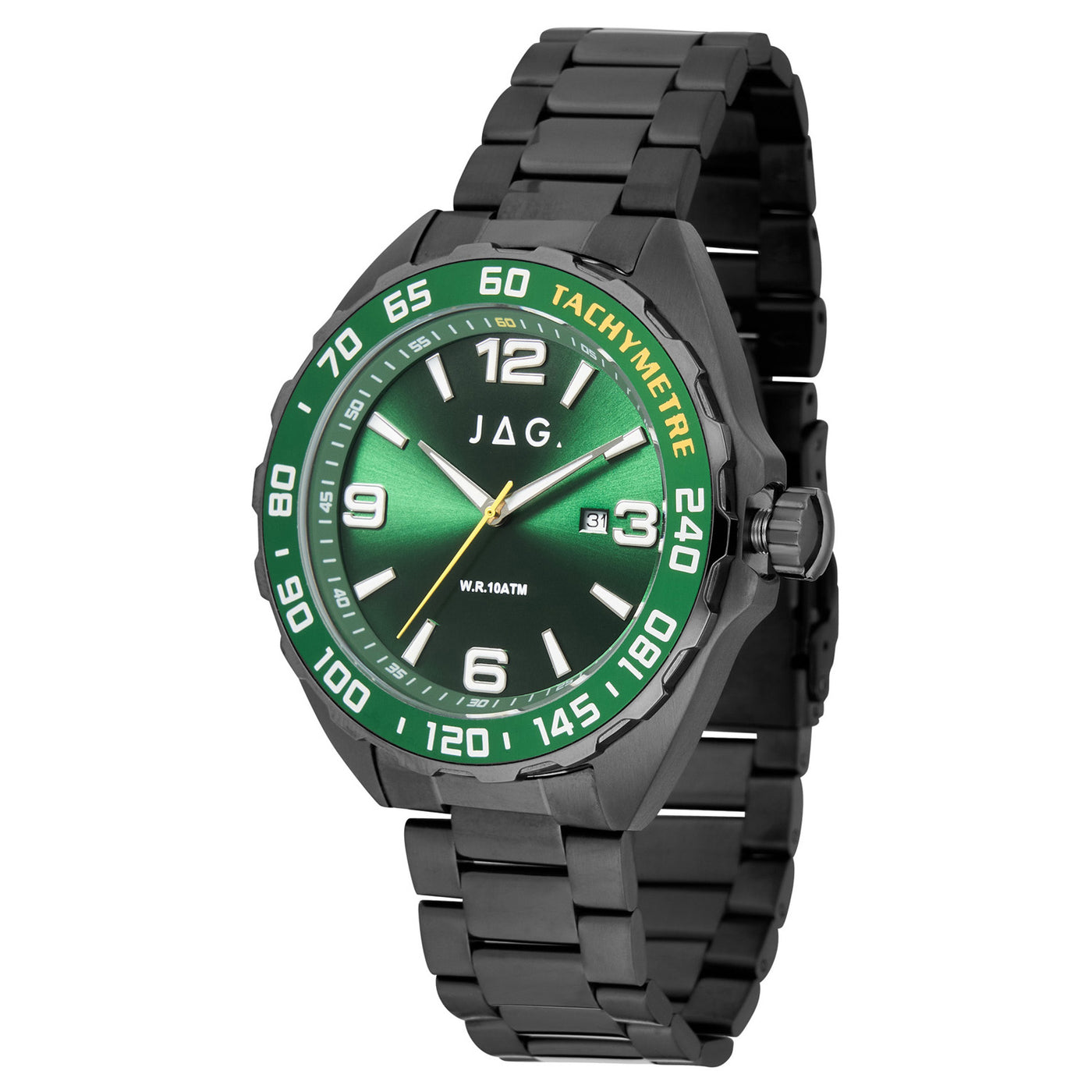 Jag Avoca Green Dial & Case 47mm Gunmetal Bracelet