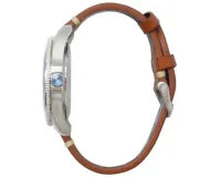 Jag Windsor Green Dial Silver Case 44mm Brown Leather Strap