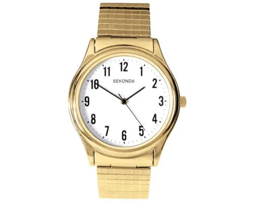 Watch White Face with Gold Stretch Band 36mm