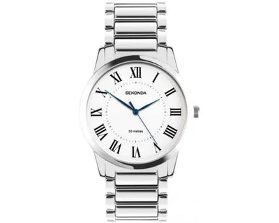 Watch White Dial Silver Bracelet Strap