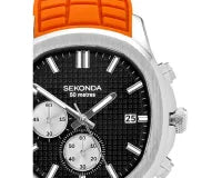 Watch Black Dial/Silver Face Rubber Strap