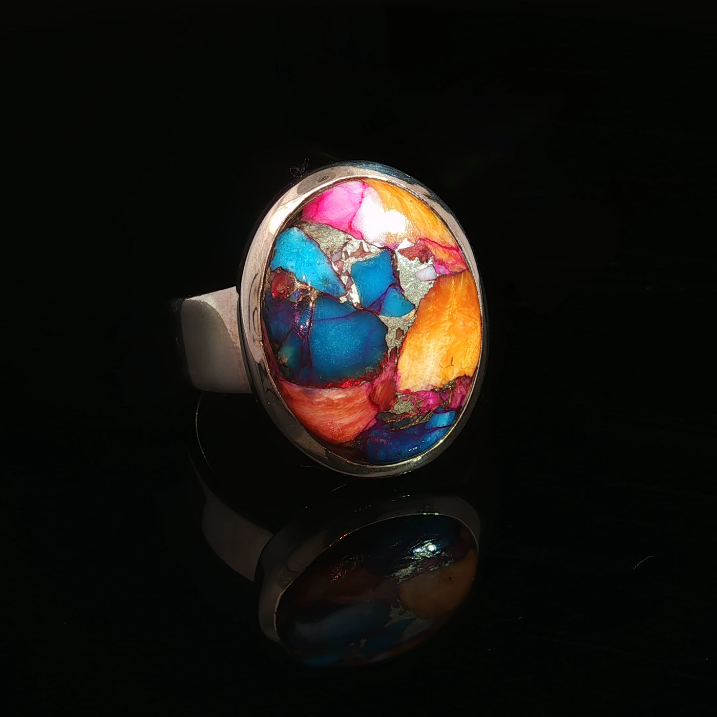 Spiny Oyster Copper Turquoise Ring