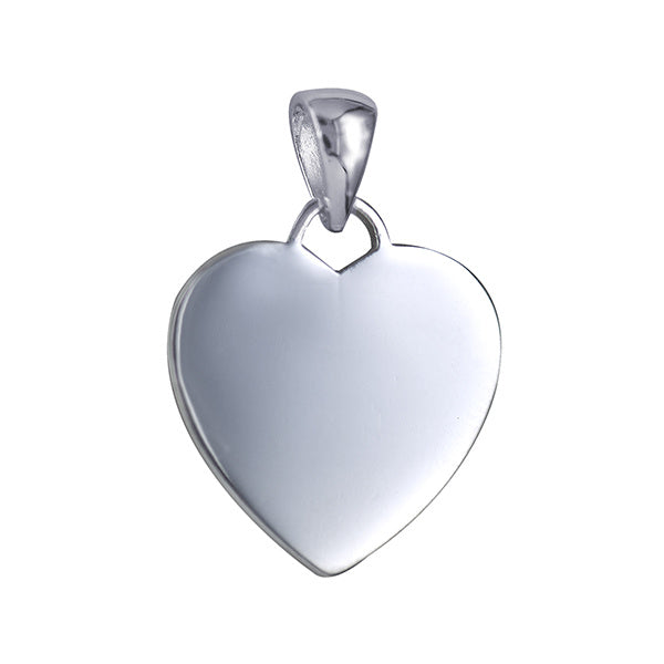 Sterling Silver 1mm Thick Heart Disk Tag