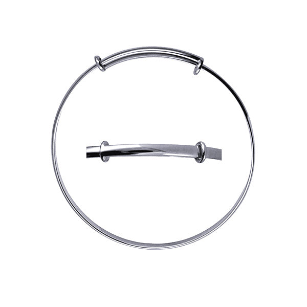 Sterling Silver Childs Plain Expandable Bangle