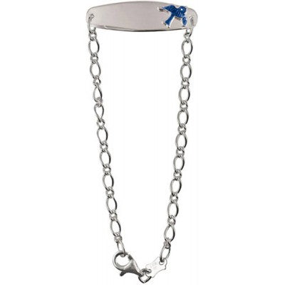 Sterling Silver Baby ID Blue Bird Bracelet