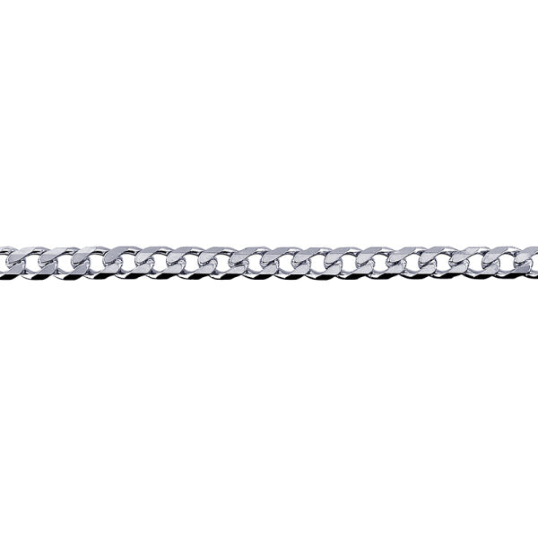 Sterling Silver Bevelled Diamond Cut Curb Link Bracelet