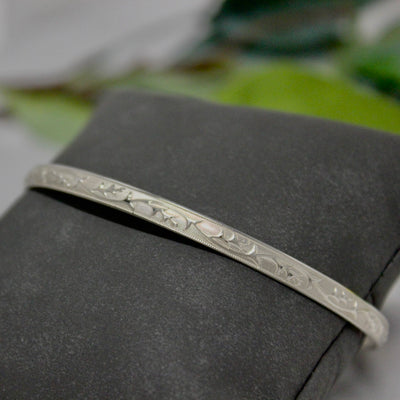 Sterling Silver Patterened HR Bangle