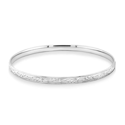 Sterling Silver Patterened HR Bangle