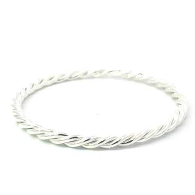 Sterling Silver 4.5mm Twist Bangle 67mm