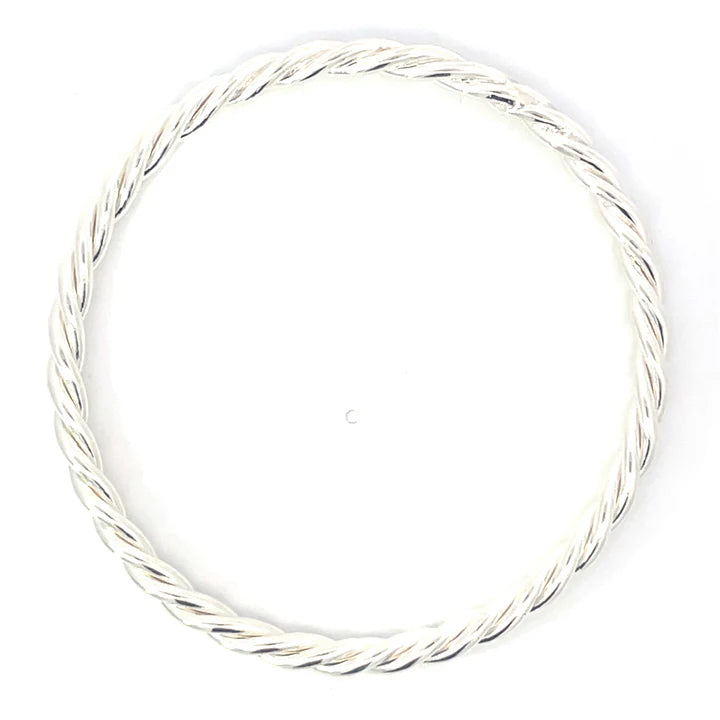 Sterling Silver 4.5mm Twist Bangle 67mm