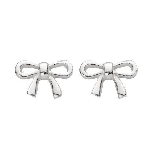 Sterling Silver Bow Ribbon Studs